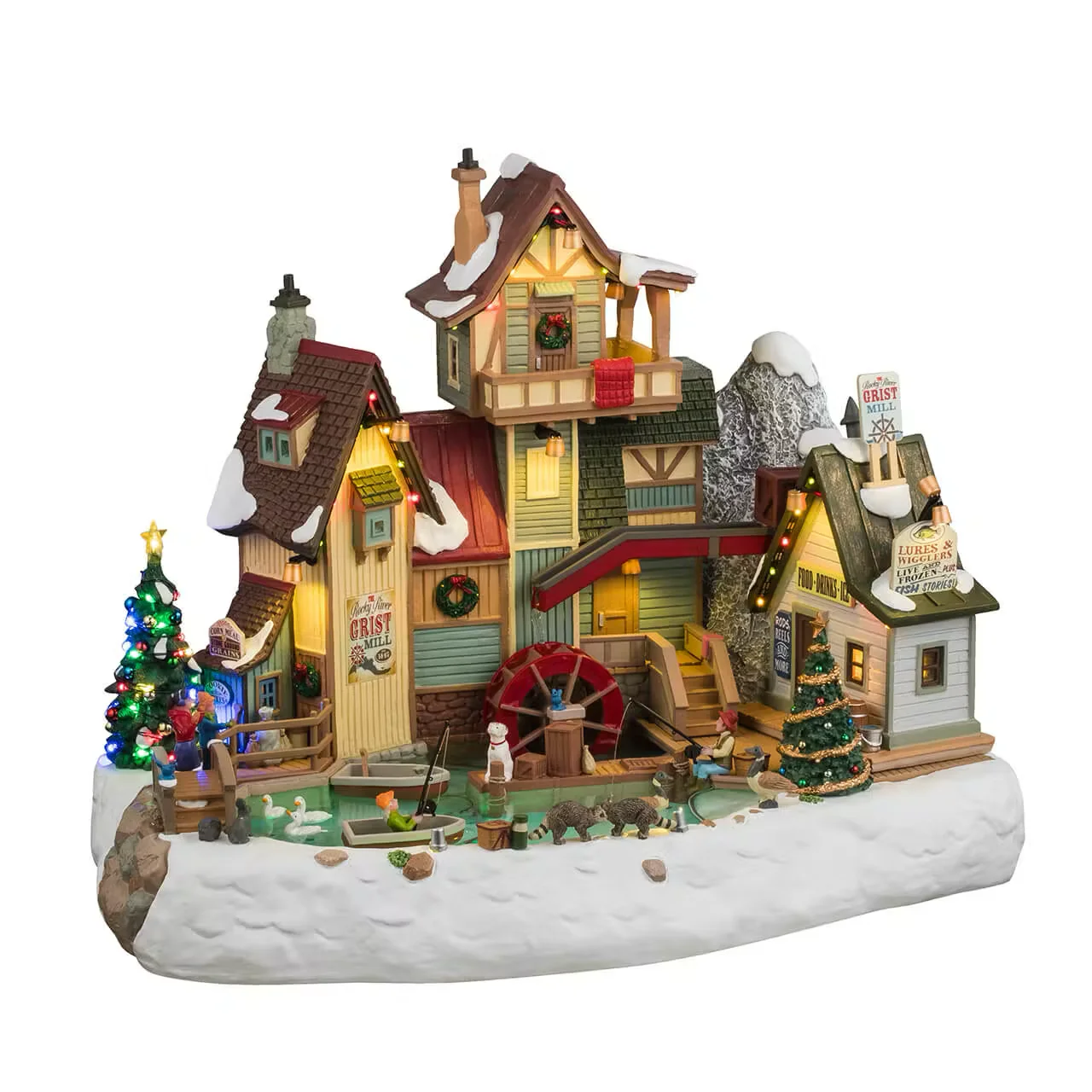 Lemax - The Rocky River Grist Mill Animated with Lights, Sound & Motion