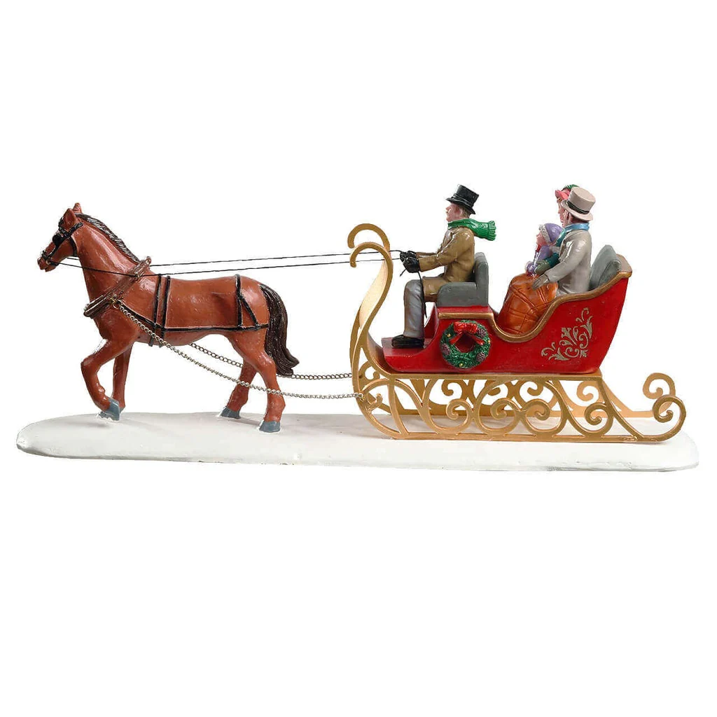 Lemax Victorian Sleigh Ride- Horse Drawn Sleigh - Image 4