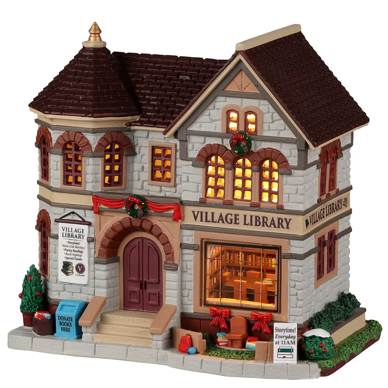Lemax Village Library - Christmas Village with LED Lights
