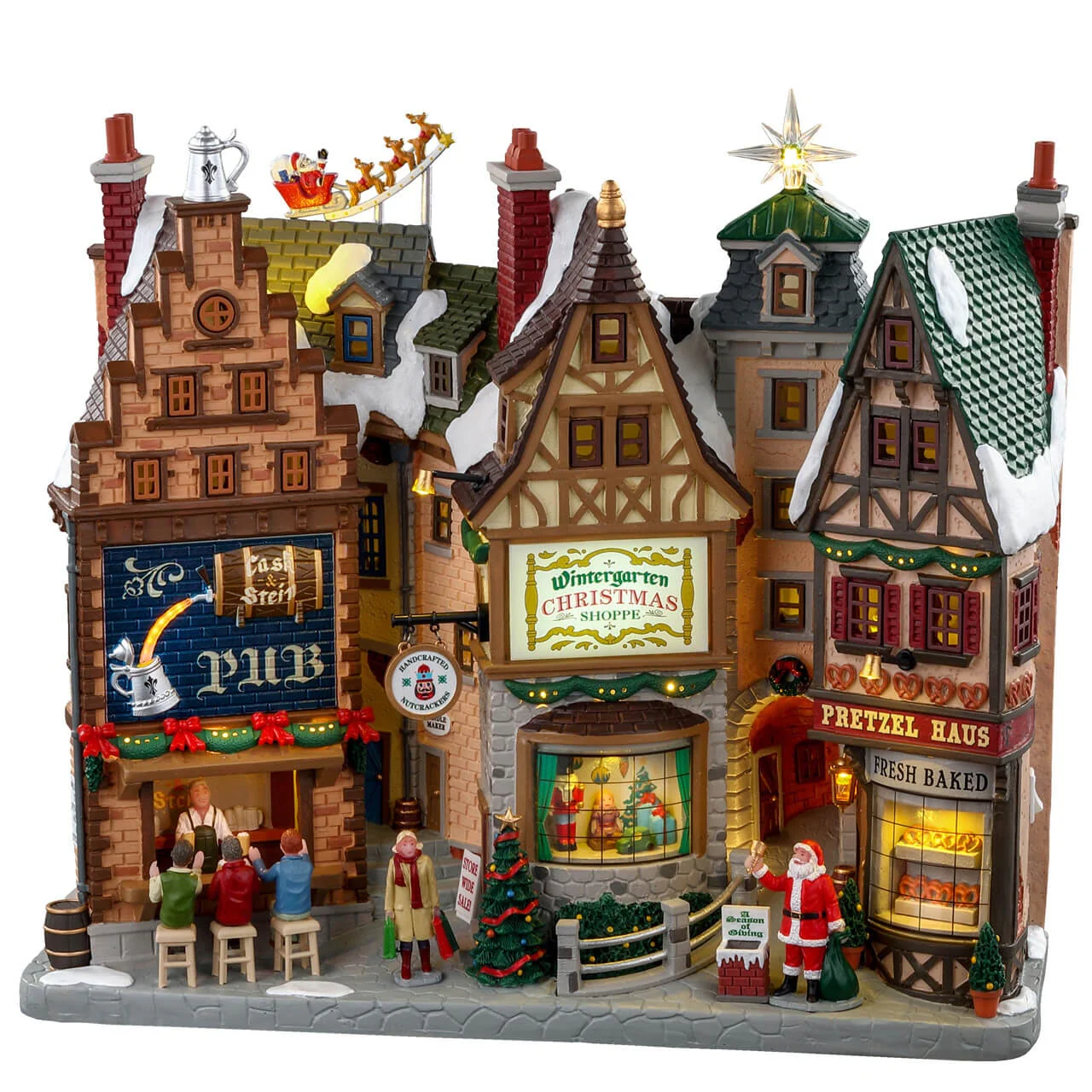 Lemax Wintergarten Lane- Christmas Village Scene with LED Lights