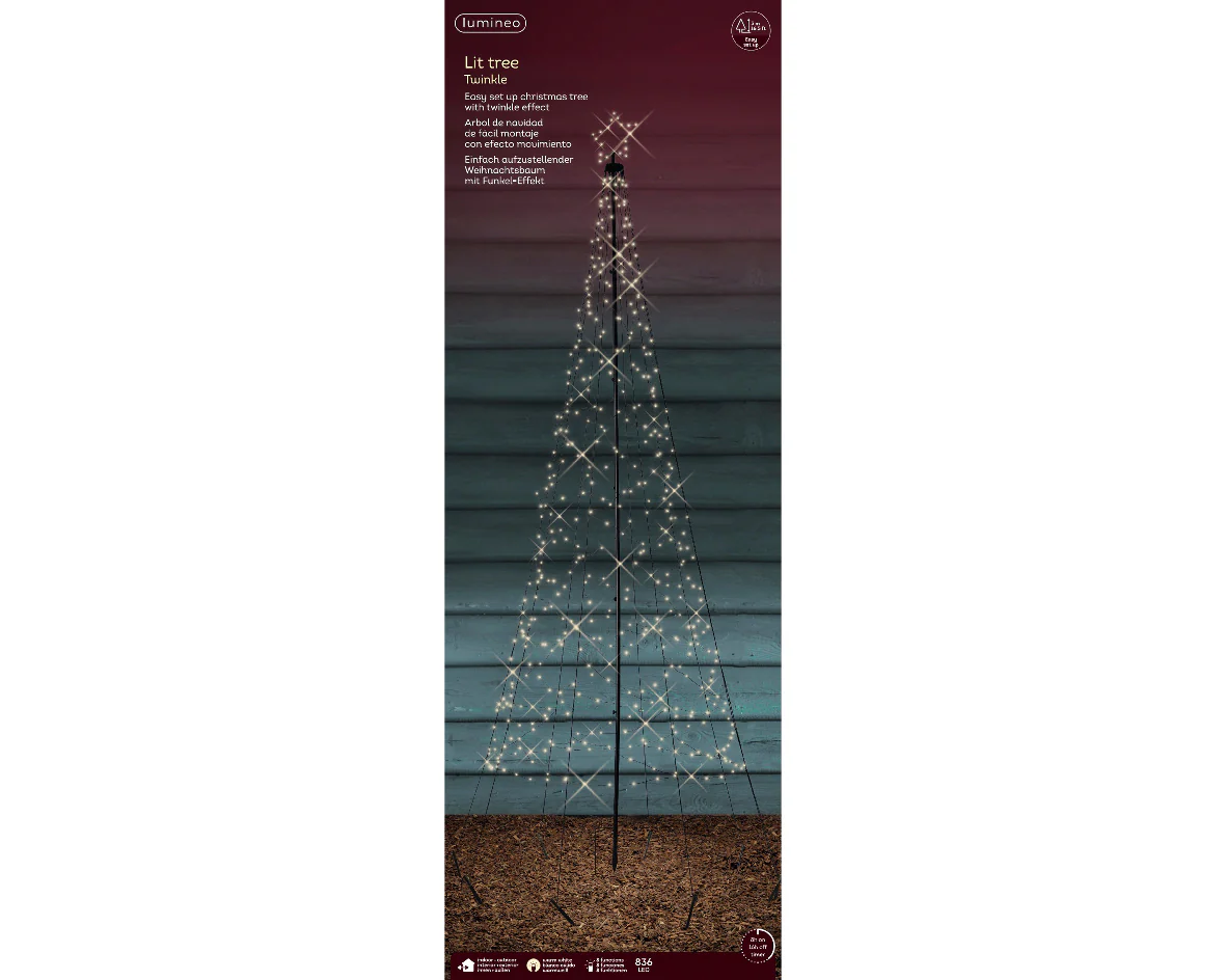 Lumineo - 5m Supersized Outdoor Light Up Christmas Tree Tower Warm White - 836 LEDs - Image 3