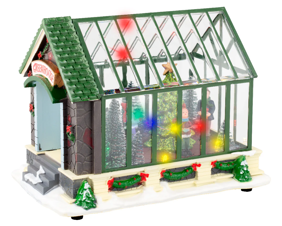 Lumineo Christmas Village Greenhouse with Lights - Image 2