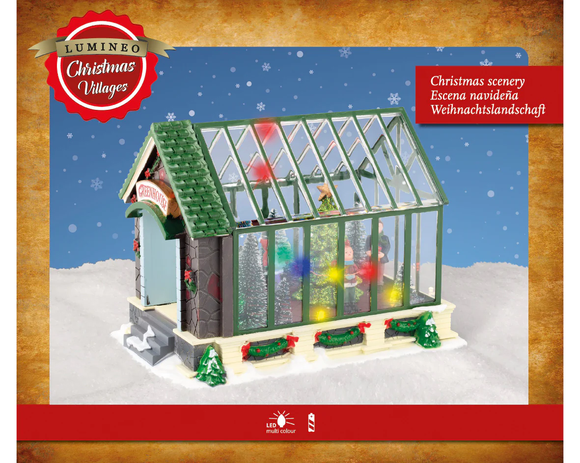 Lumineo Christmas Village Greenhouse with Lights - Image 3