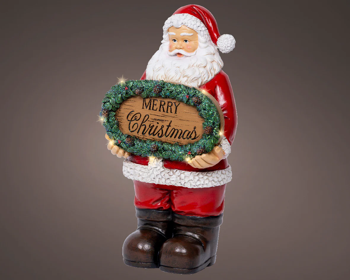 Lumineo Light Up Santa 'Merry Christmas' Figurine