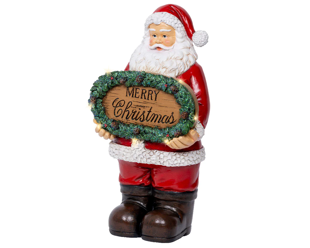 Lumineo Light Up Santa 'Merry Christmas' Figurine - Image 2