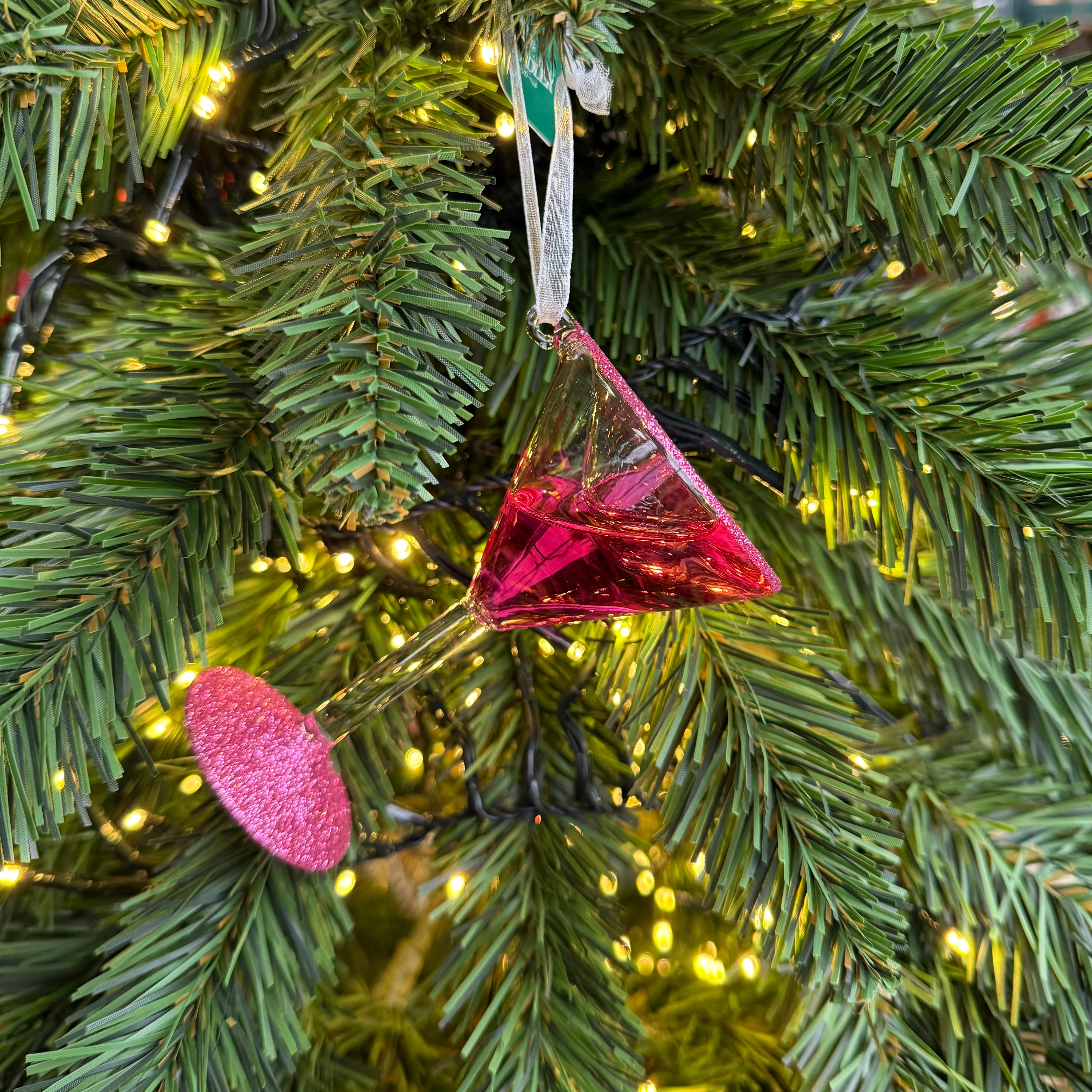 Martini Cocktail Glass Christmas Bauble Decoration with Moving Liquid - Image 5