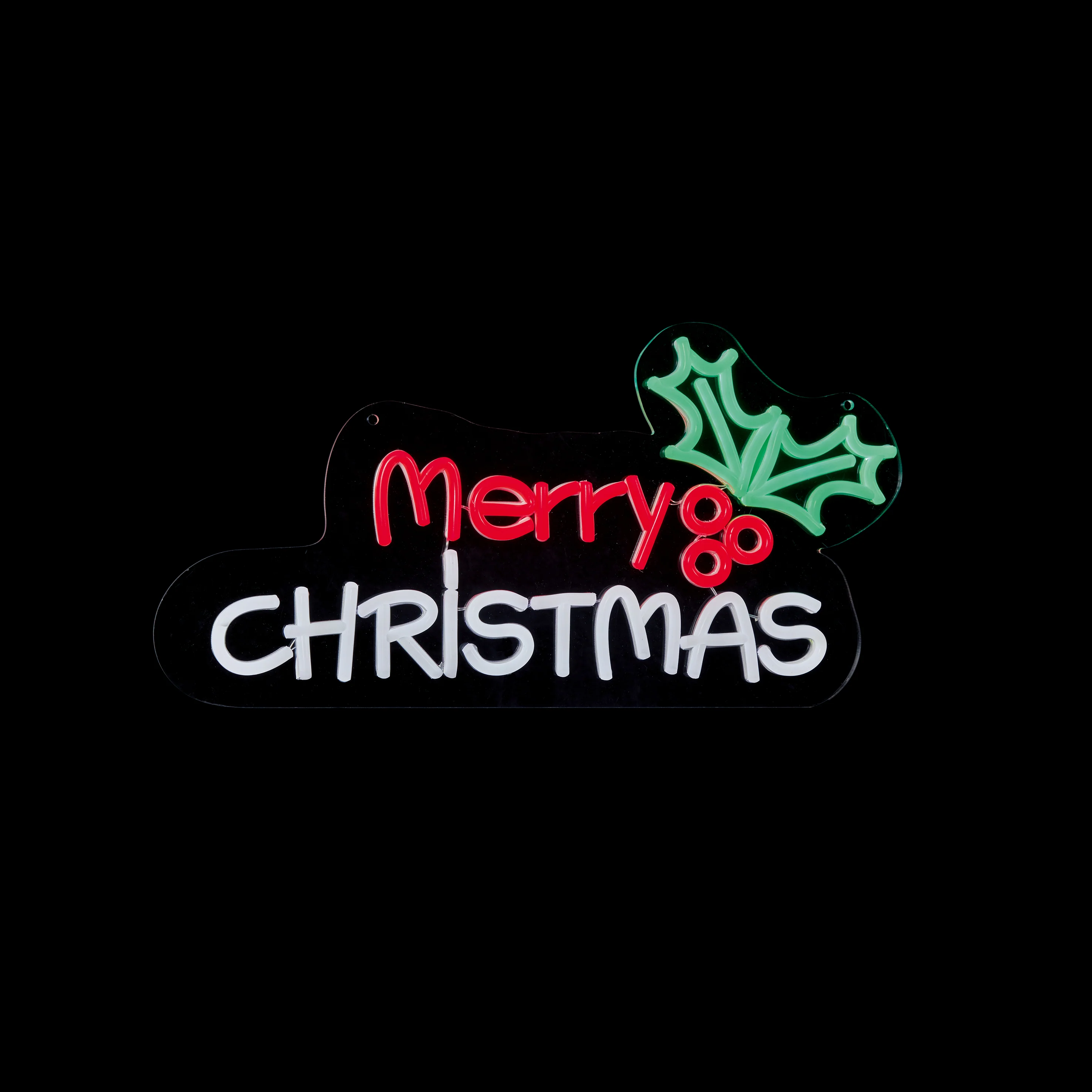 Merry Christmas Hanging Lit Neon LED Sign - 40cm