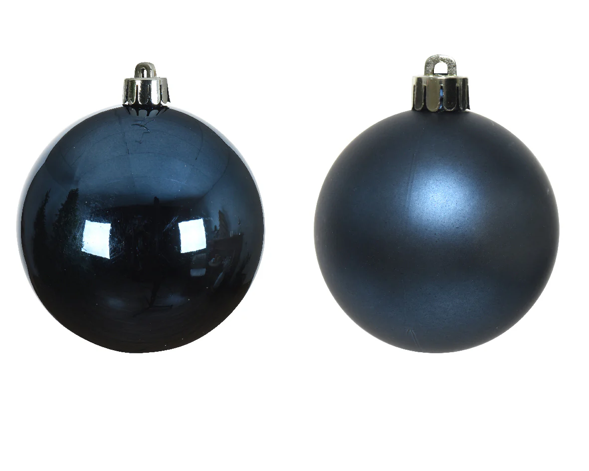 Night Blue Shatterproof Shiny Baubles - Box of 4 - Image 2