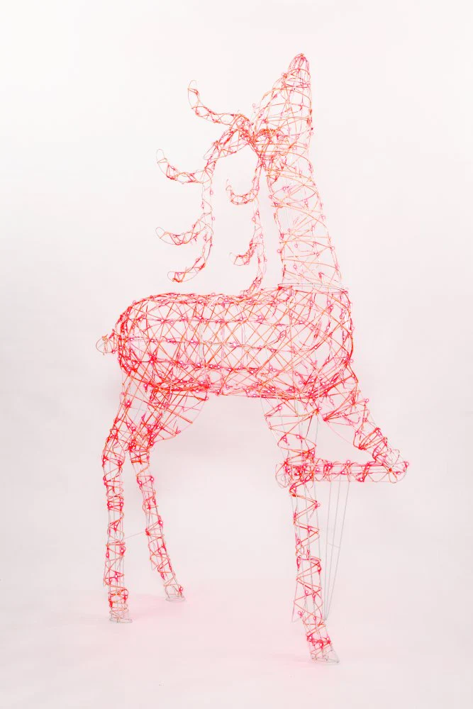 NOMA 2m Giant White Rattan Blenheim Stag Reindeer with 400 Colour Changeable LEDs & Remote Control - Image 6