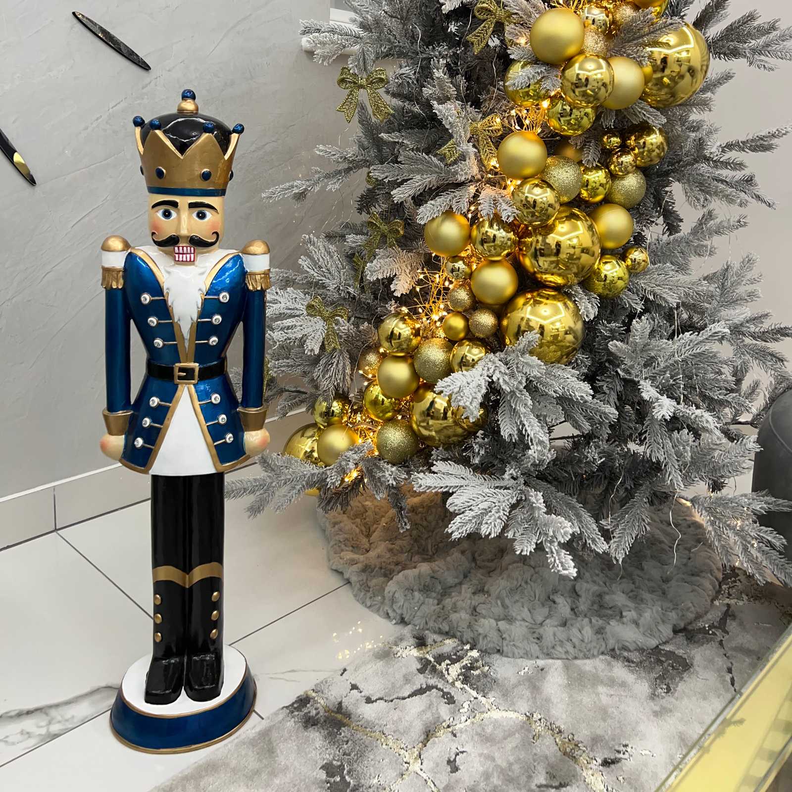 Norbert The 3ft Royal Blue Light Up LED Nutcracker - Indoor or Outdoor Christmas Decoration - Image 3