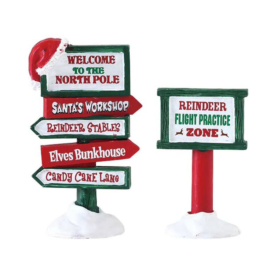 Lemax North Pole Signs - Set of 2
