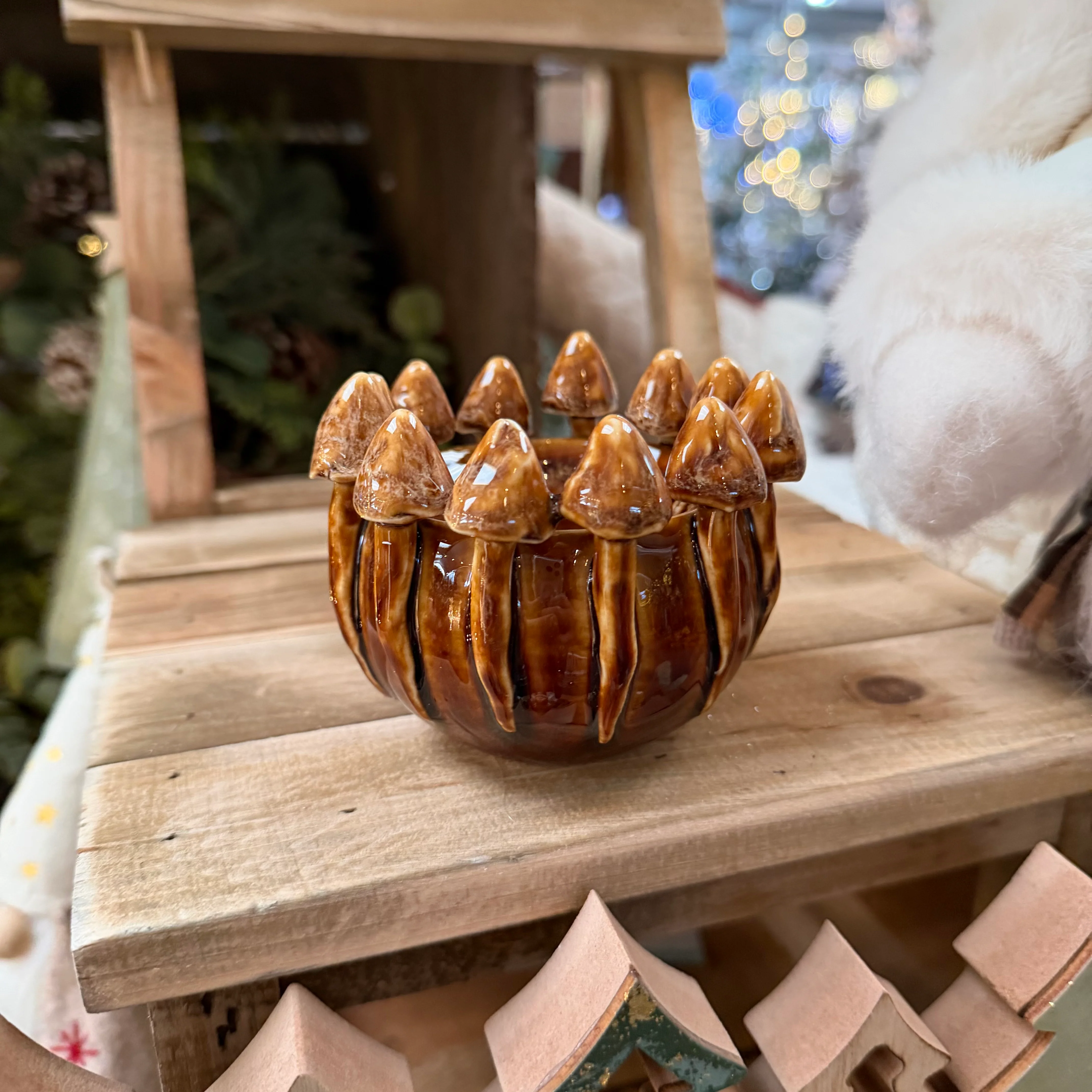 Ceramic Ombre Mushroom Tea-Light Holder