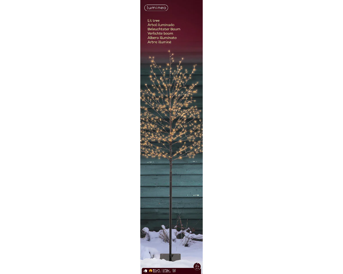 Outdoor Classic Warm Micro Bright LED Black Artificial Twig Tree with 720 Lights - 180cm - Image 3