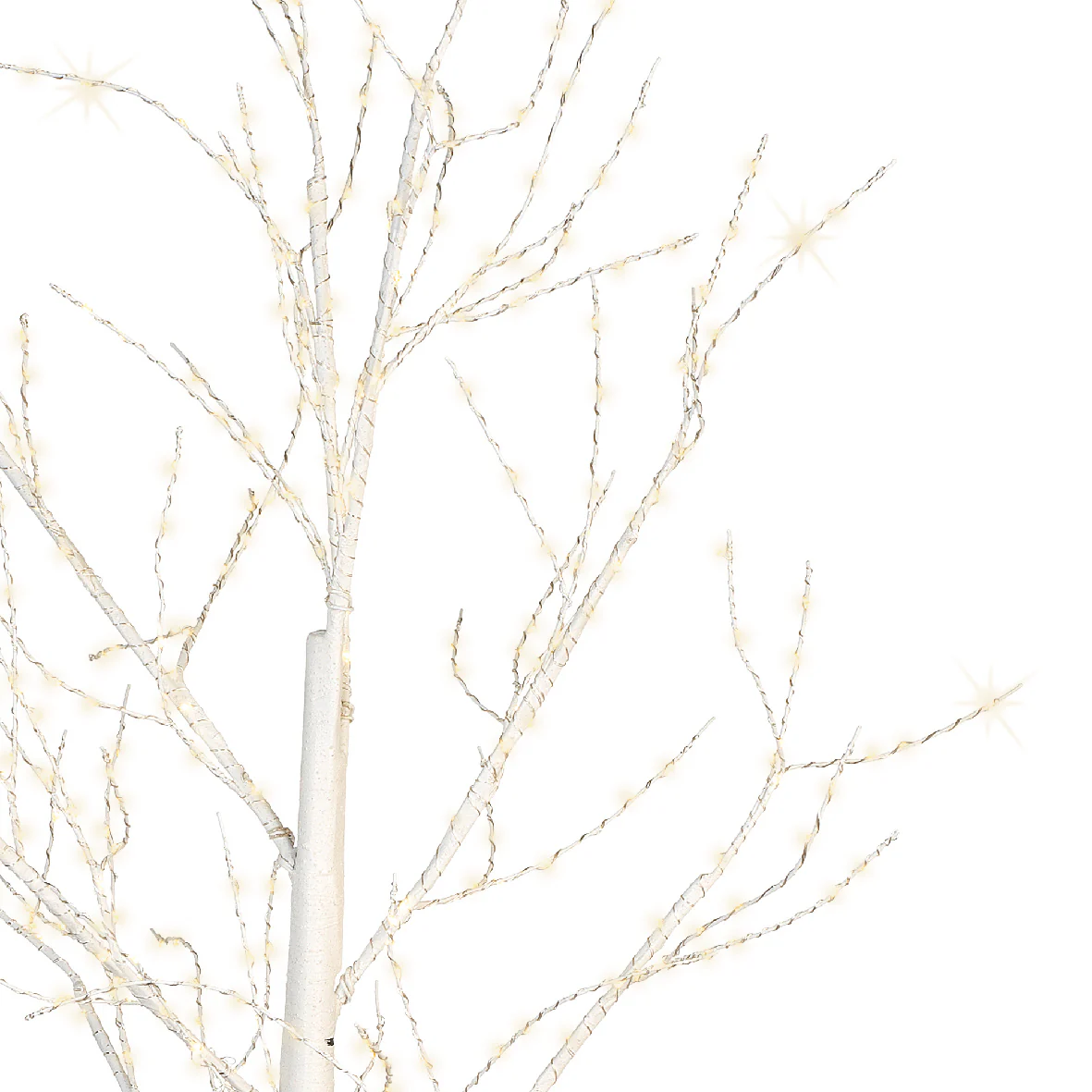 Outdoor Snowy White Birch Tree Decoration with Warm White Micro LEDs - Image 3