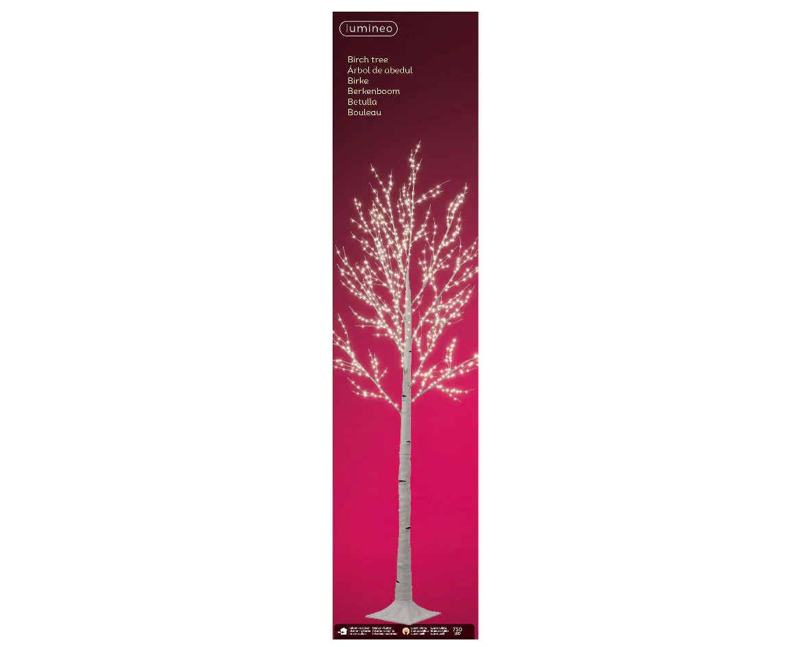 Outdoor Snowy White Birch Tree Decoration with Warm White Micro LEDs - Image 7