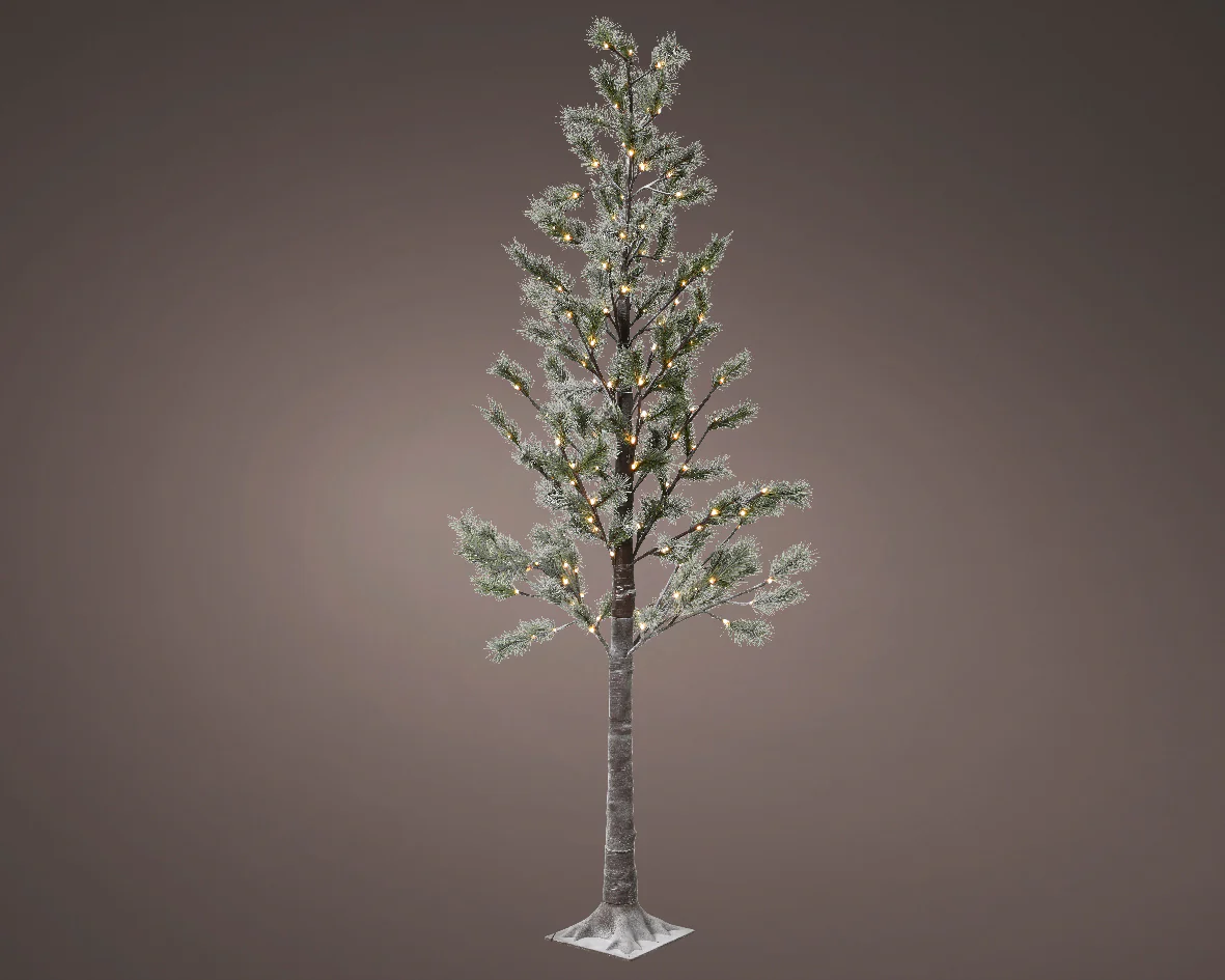 210cm Warm White LED Green Artificial Twig Tree