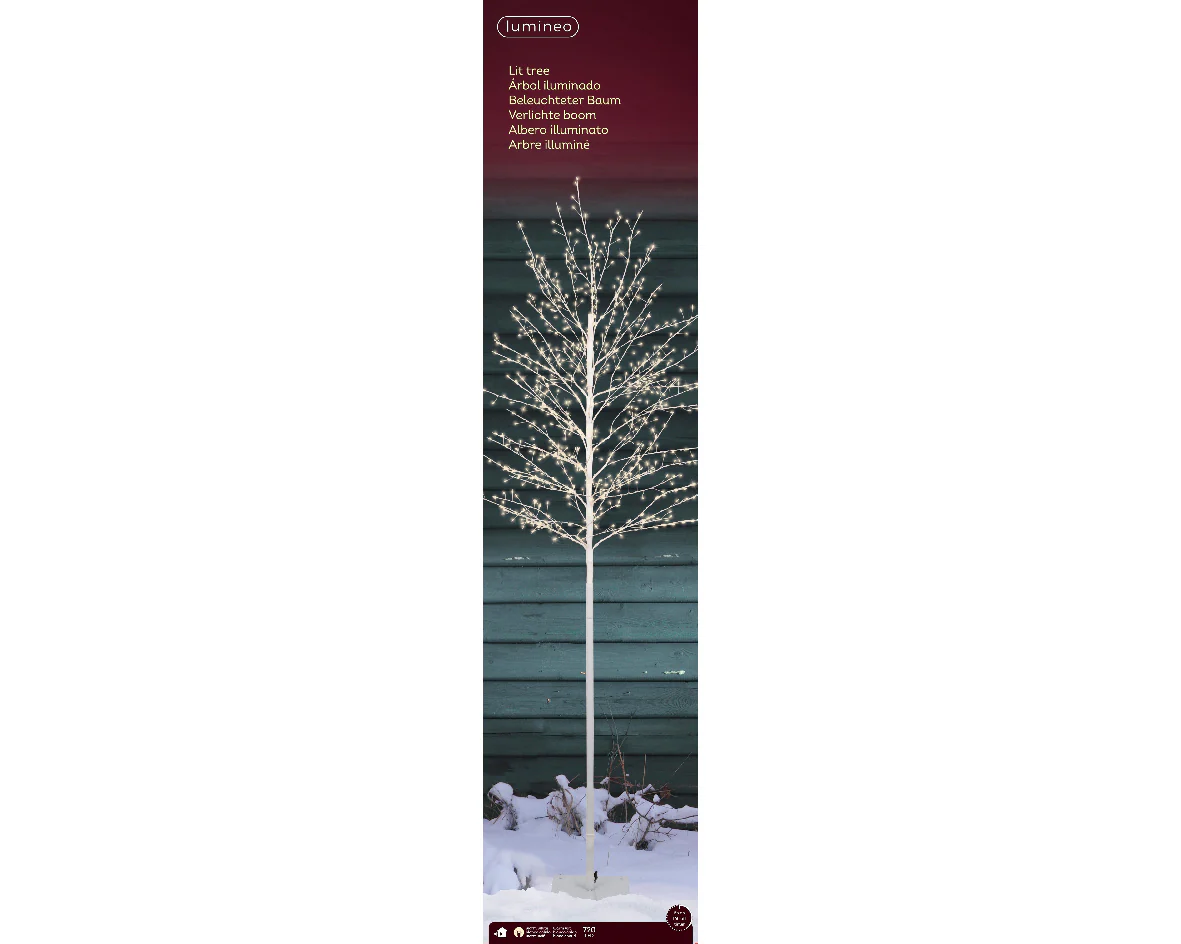 Outdoor Warm White Micro Bright LED White Artificial Twig Tree - 180cm - Image 3