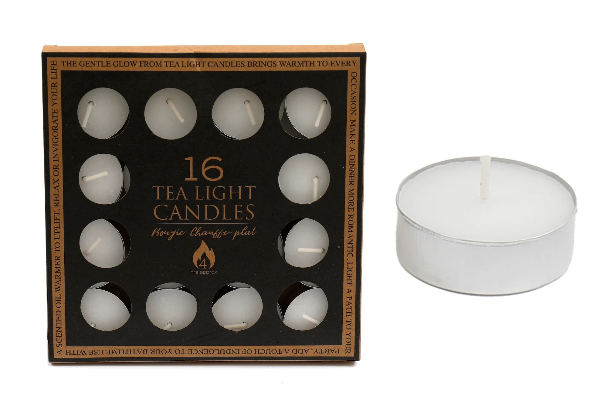 Pack of 16 Cream Wax Tealight Candle