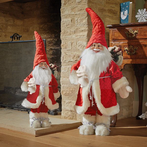 Papa Noel Christmas Red Soft Furry Santa Figure / Figurine - Image 2