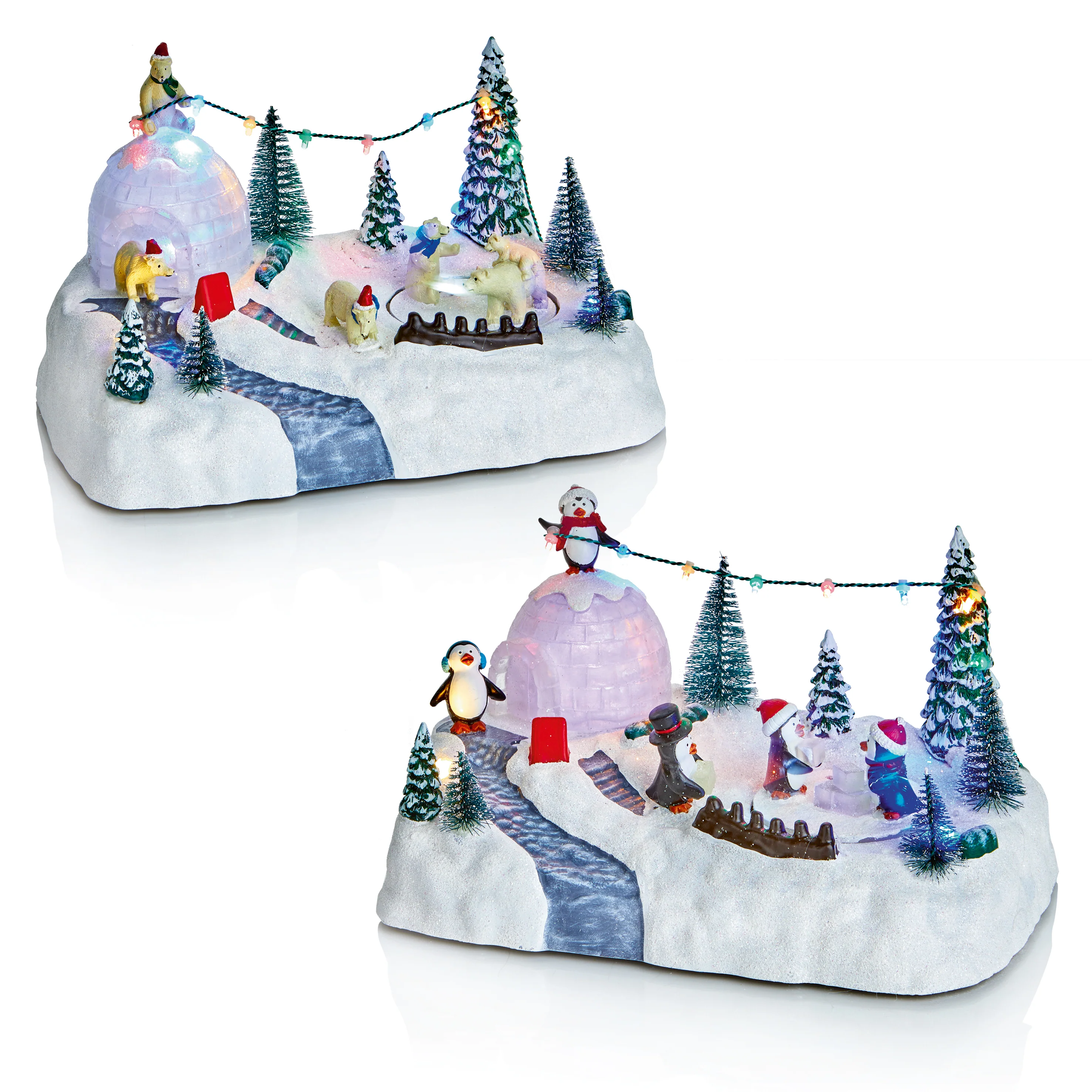 Polar Scene Lit Animated Christmas Village