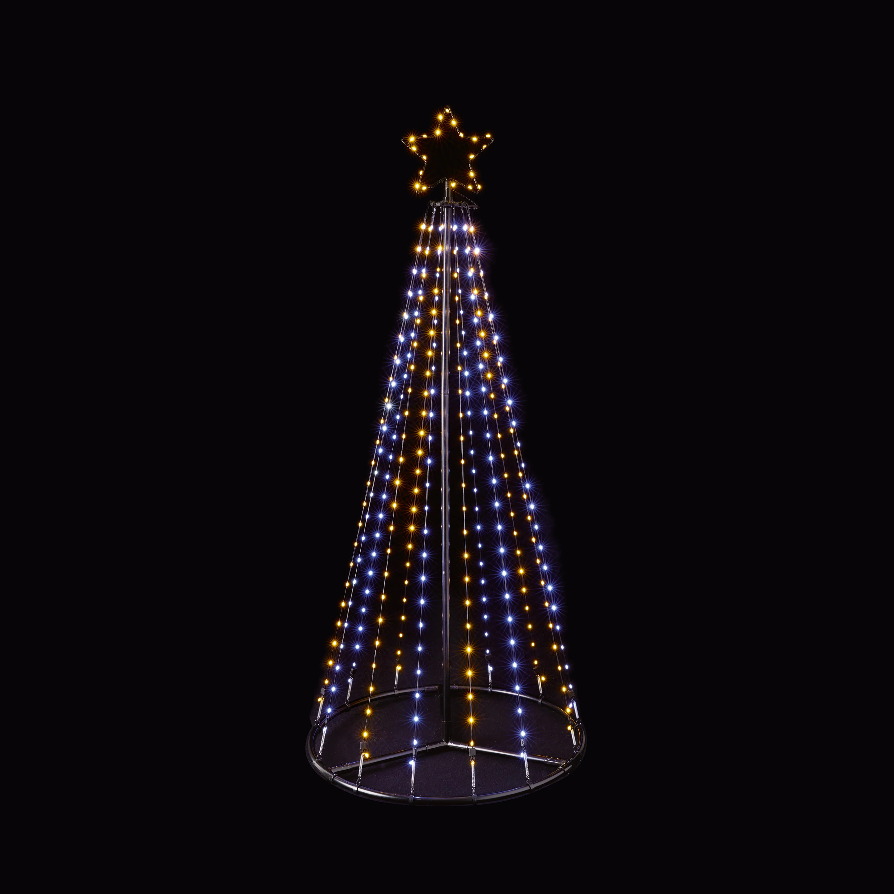 Premier 1.4m FlexiBright Warm & Cool White LED Cone Pyramid Tree with Star Tree Topper