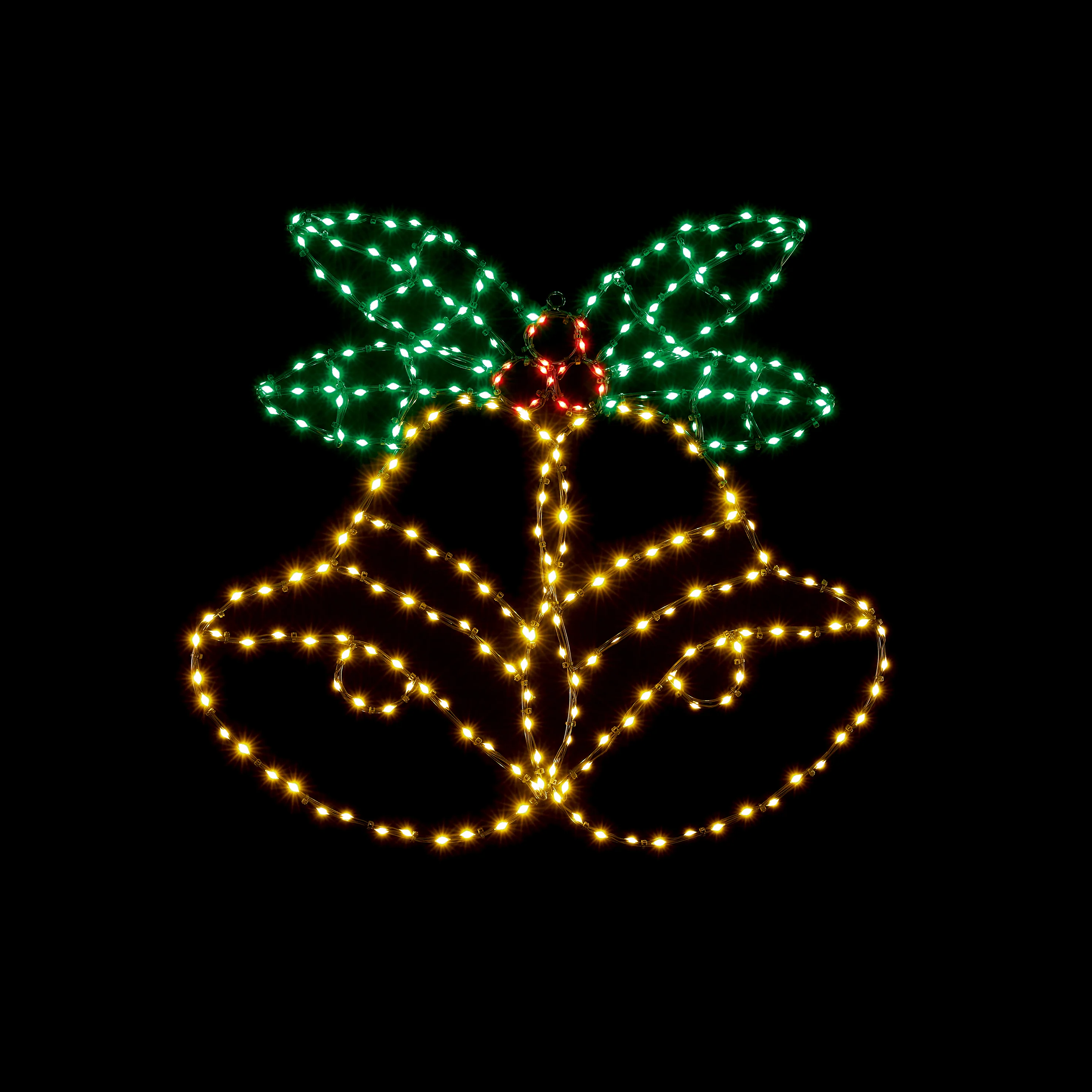 Premier Flashing Flexibright Bells & Holly Wall Decoration - 56cm