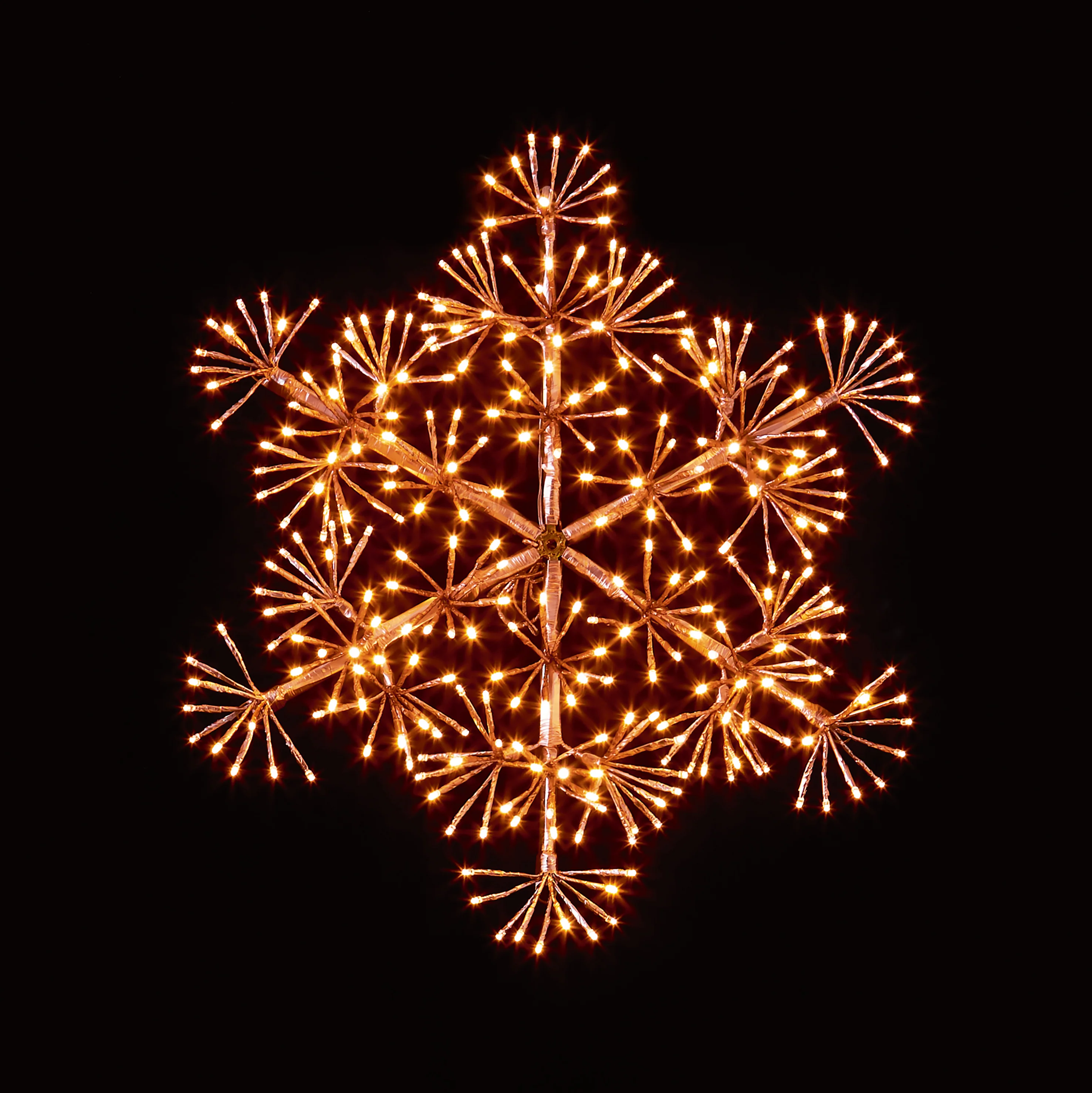 Premier Rose Gold Starburst Snowflake with Twinkling Vintage Gold LED Lights
