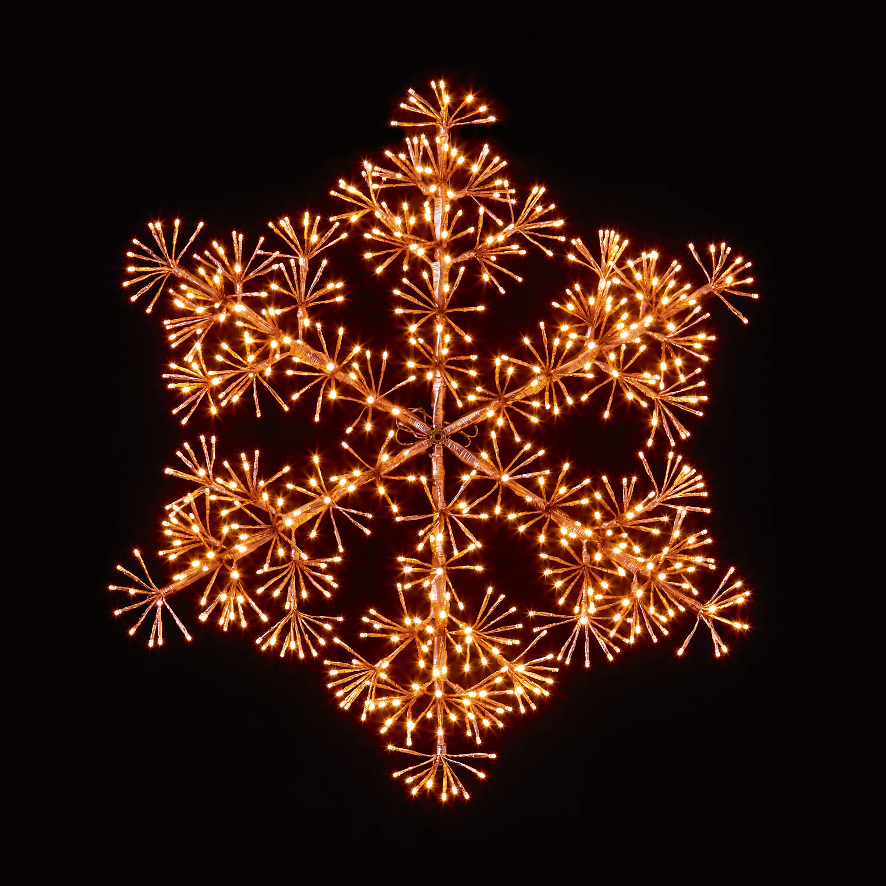 Premier Rose Gold Starburst Snowflake with Twinkling Vintage Gold LED Lights - Image 2