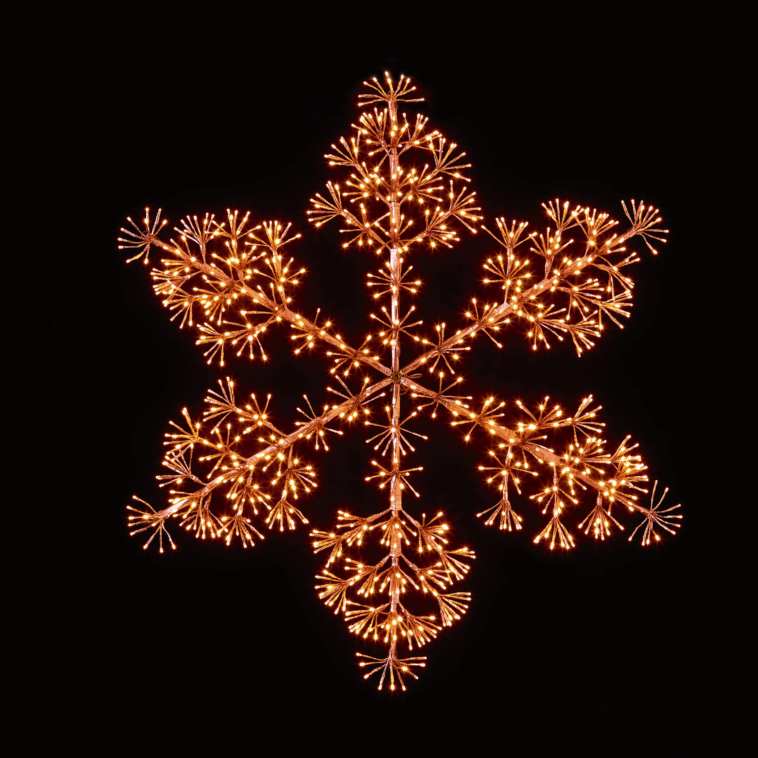 Premier Rose Gold Starburst Snowflake with Twinkling Vintage Gold LED Lights - Image 3
