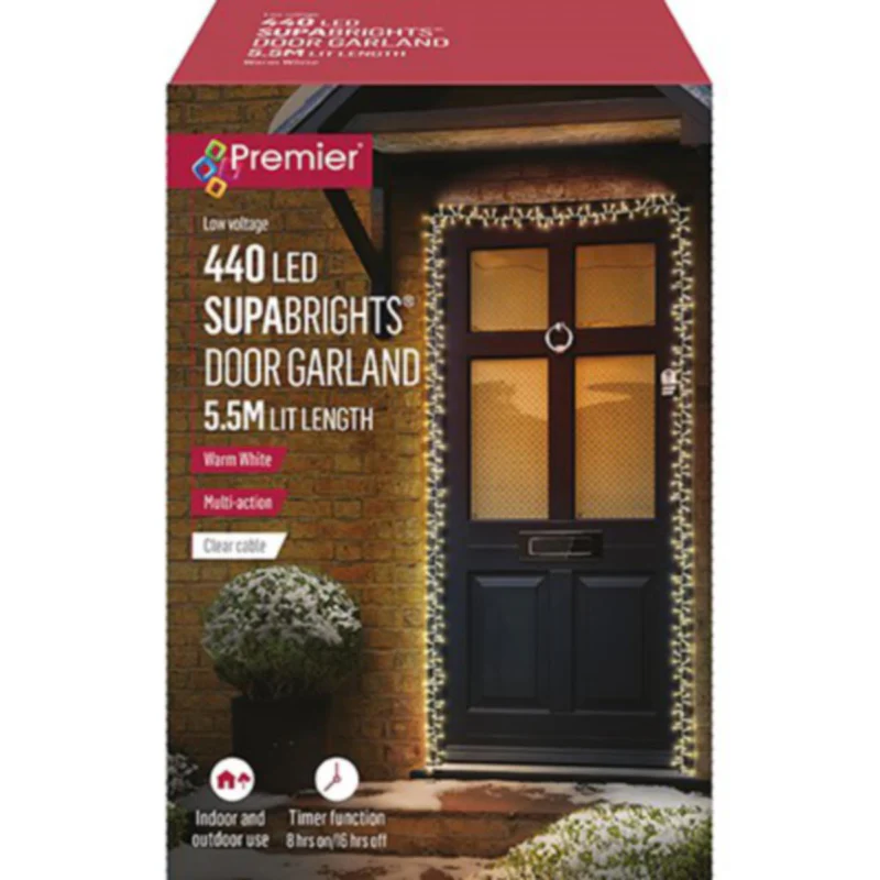 Premier Supabright Door Garland Cluster Lights 5.5m 440 LEDs - Image 3