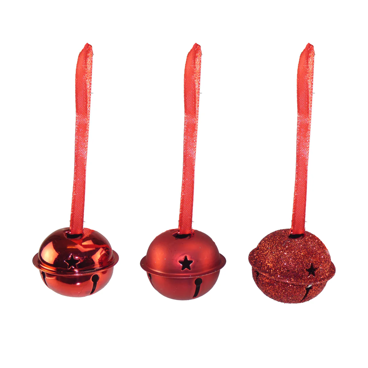 Red Hanging Jingle Bell Decoration - Set of 3