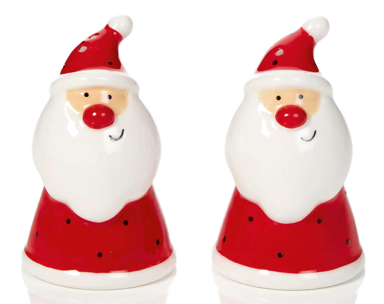 Red Jingle Santa Christmas Salt and Pepper Pots / Shaker - Set of 2