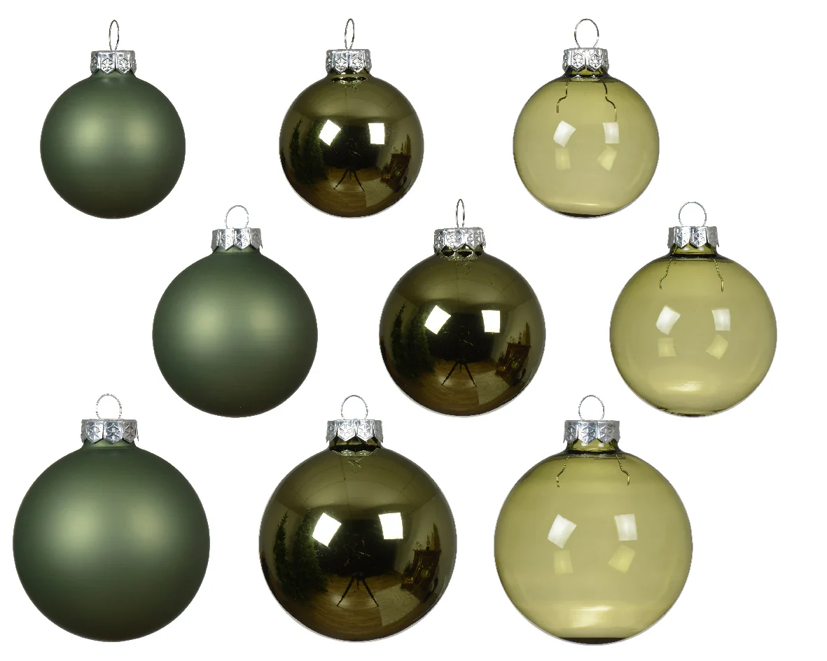 Rosemary Green Glass Baubles - Set of 21 - Image 2