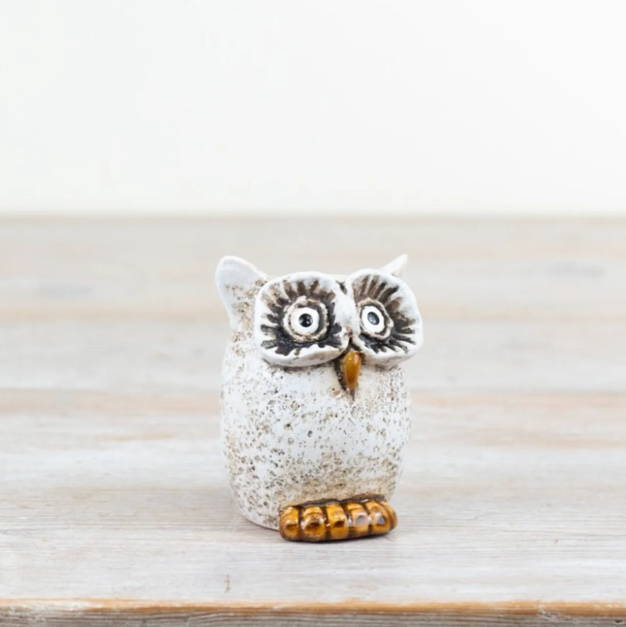 Rustic White Little Owl Ornament