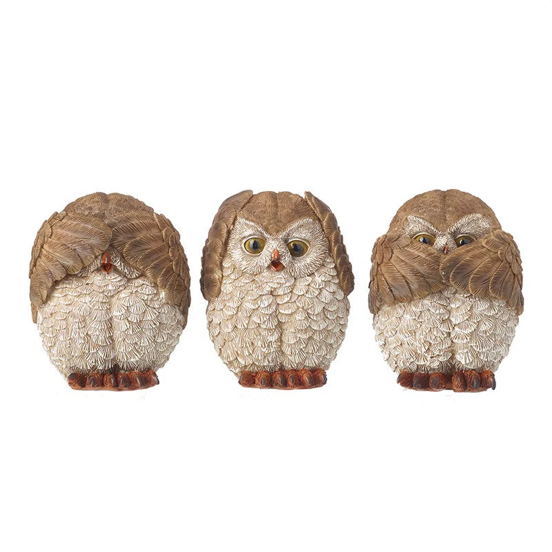 See No Evil, Hear No Evil, Speak No Evil Owls - Set of 3