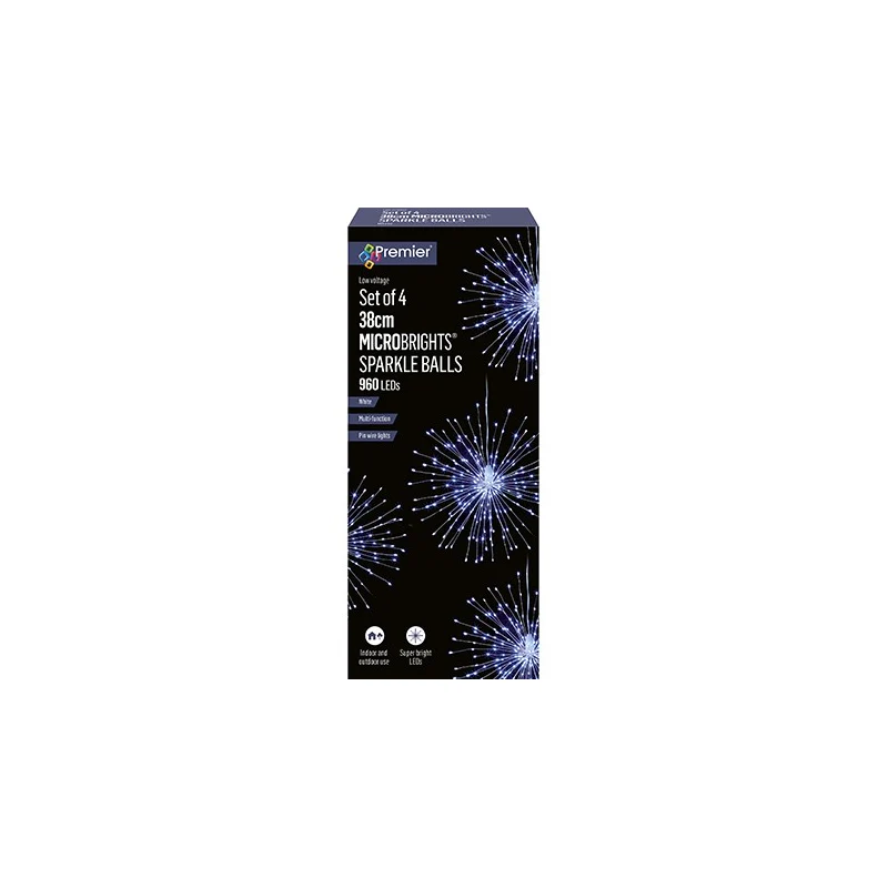 Special Offer - Set of 4 MicroBright Cool White Sparkle Lights with 960 LEDs - Image 2