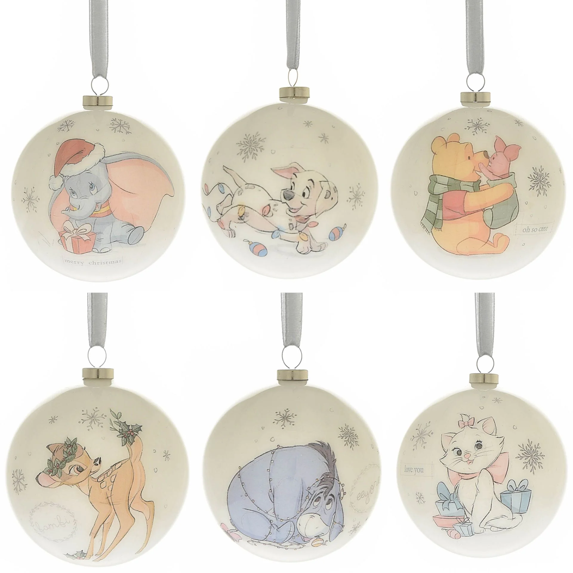 Set of 6 Disney Magical Beginnings Baby's First Christmas Baubles