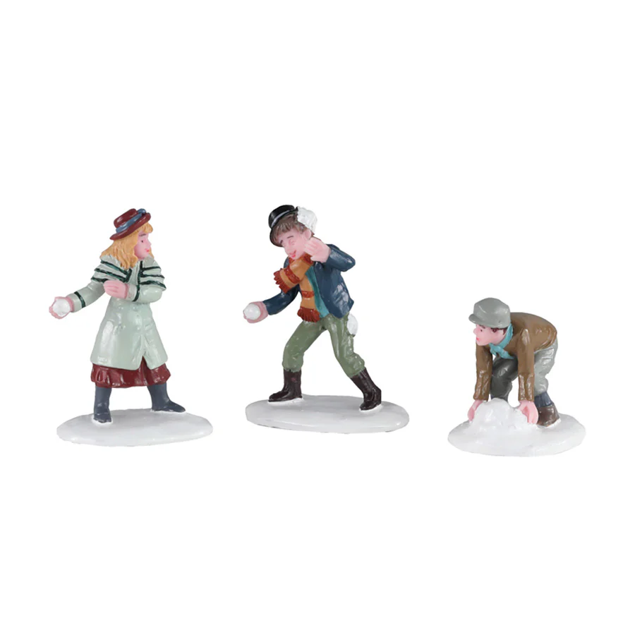 Lemax Snowball Skirmish - Set of 3 Children in a Snowball Fight