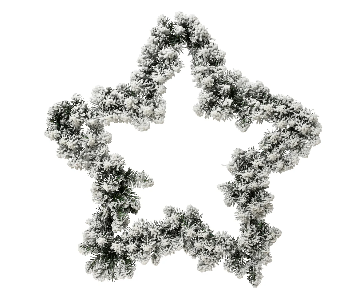 Snowy Star Shaped Christmas Wreath - 60cm