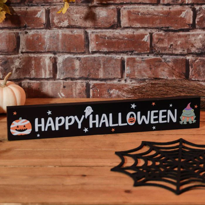 Spooktacular Happy Halloween Wooden Block Ornament - Image 2