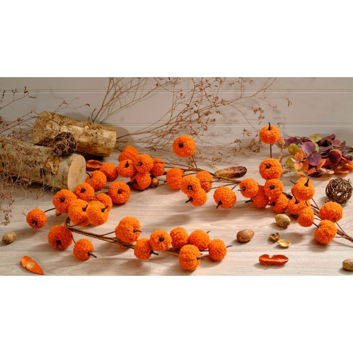 Pumpkin Burnt Orange Shearling Fabric Garland - Image 2