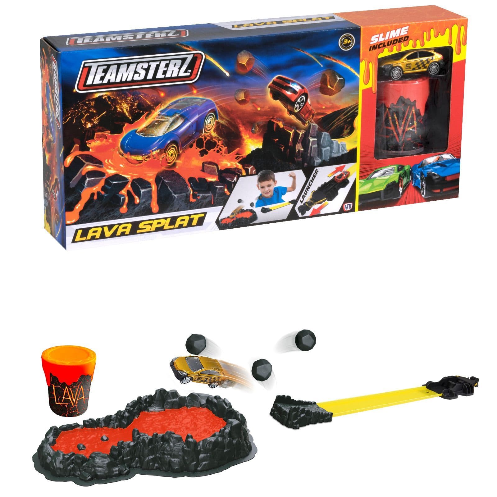 Teamsterz - Lava Splat Track Set including Toy Car & Slime Play Set