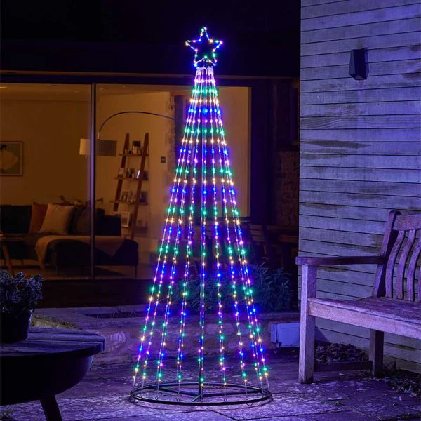 Three Kings - 1.5m LED Light up Outdoor TwinkleTree - Multi Coloured