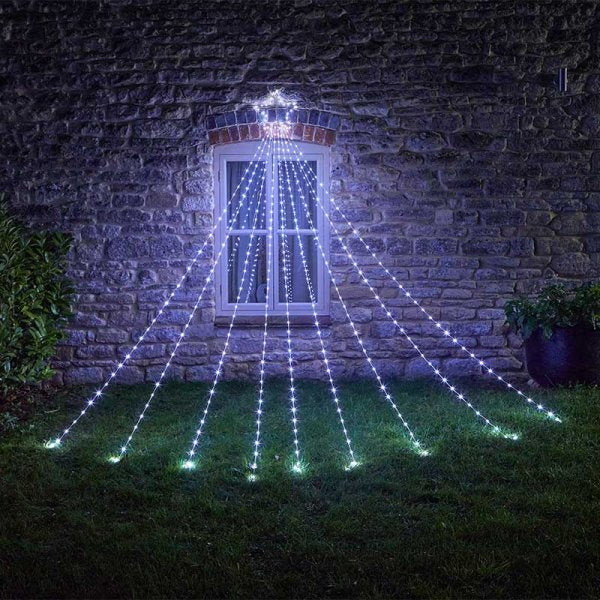 Three Kings - 3m LED Light up Outdoor Shooting Star Christmas Tree - Cool White