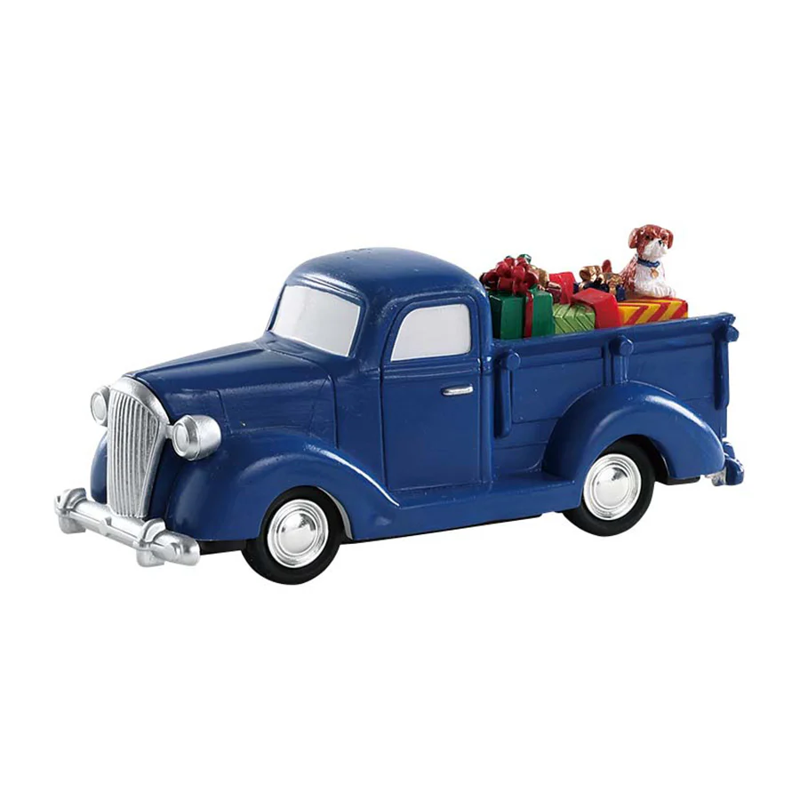 Lemax - Tis Better To Give - Blue Pick up Truck with Presents in the boot