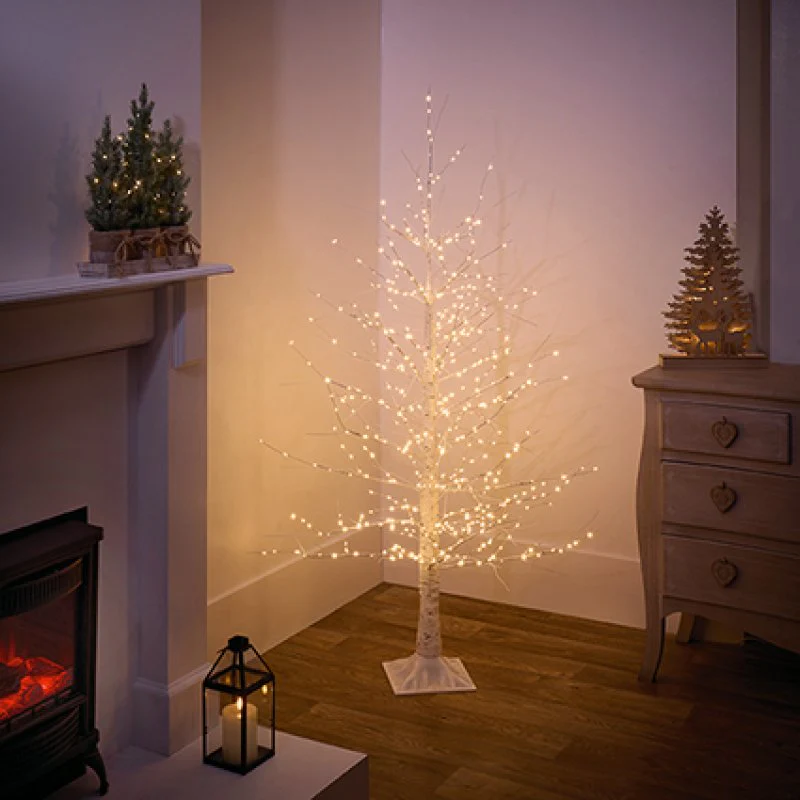 Twinkle Birch Twig Tree Light Up with 1100 Warm White LEDs - 180cm - Image 2