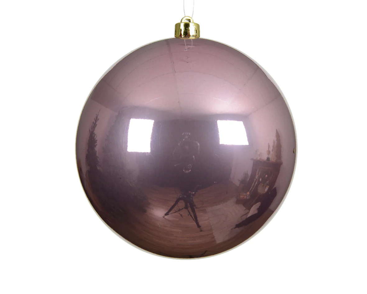 Vintage Pink Large Shatterproof Shiny Bauble - 14cm