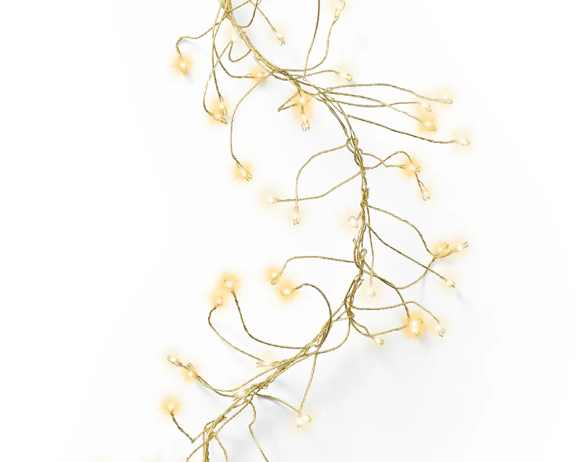 Warm White/Classic White Micro LED Cluster Twinkle Lights with 3m Gold Cable - 480 LEDs - Image 4