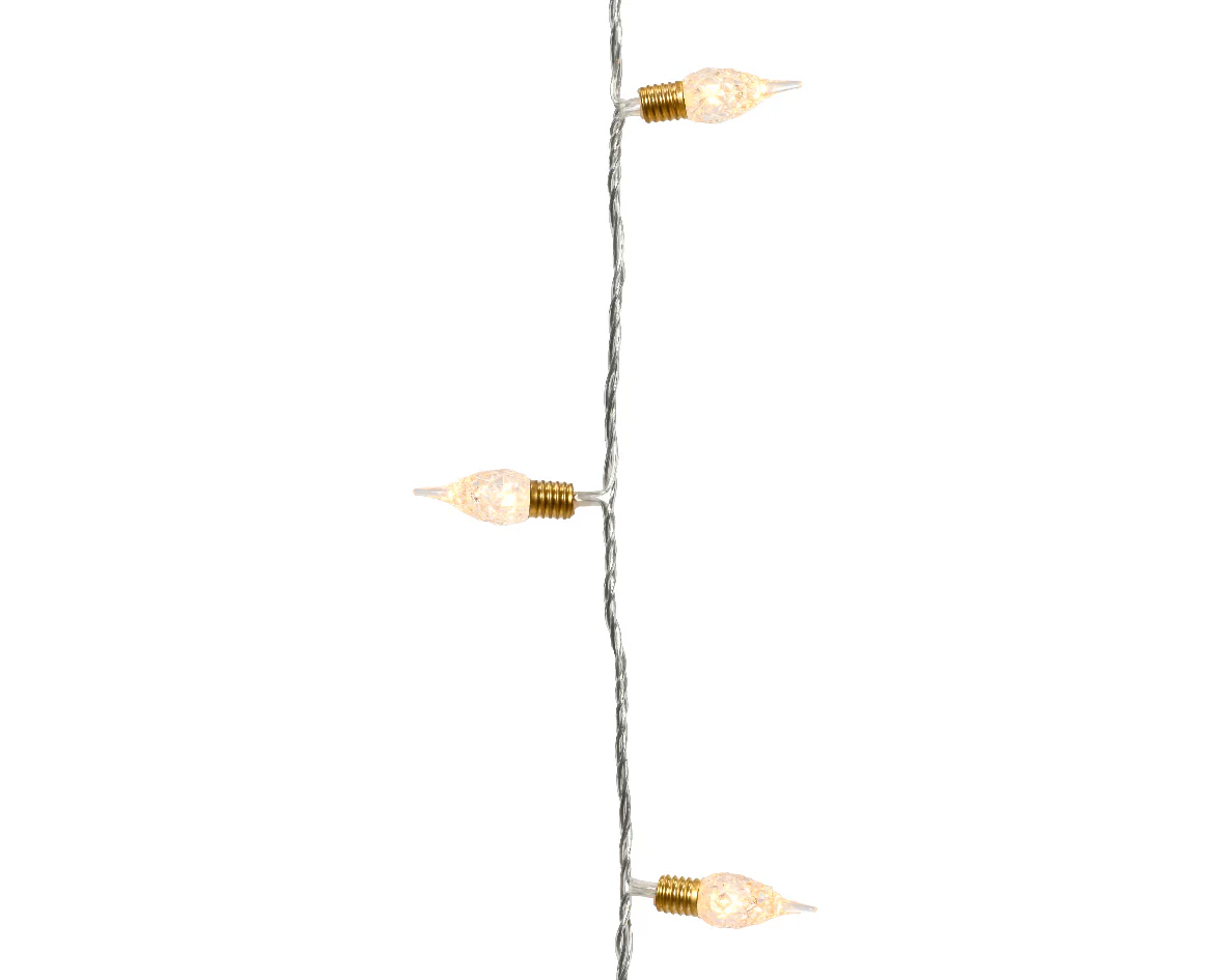 Warm White LED Twinkle Vintage Lights with Transparent Cable - 12m 120 LEDs - Image 3