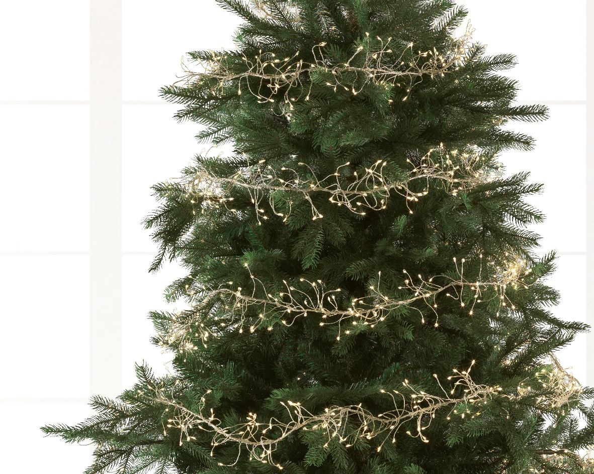 Warm White Micro LED Cluster Twinkle Outdoor Lights with 6m Silver Cable - 960 LEDs - Image 3